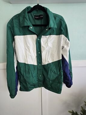 Edgar + Ash Men’s Retro Windbreaker Jacket Crinkle Effect Sz Med Vintage Effect